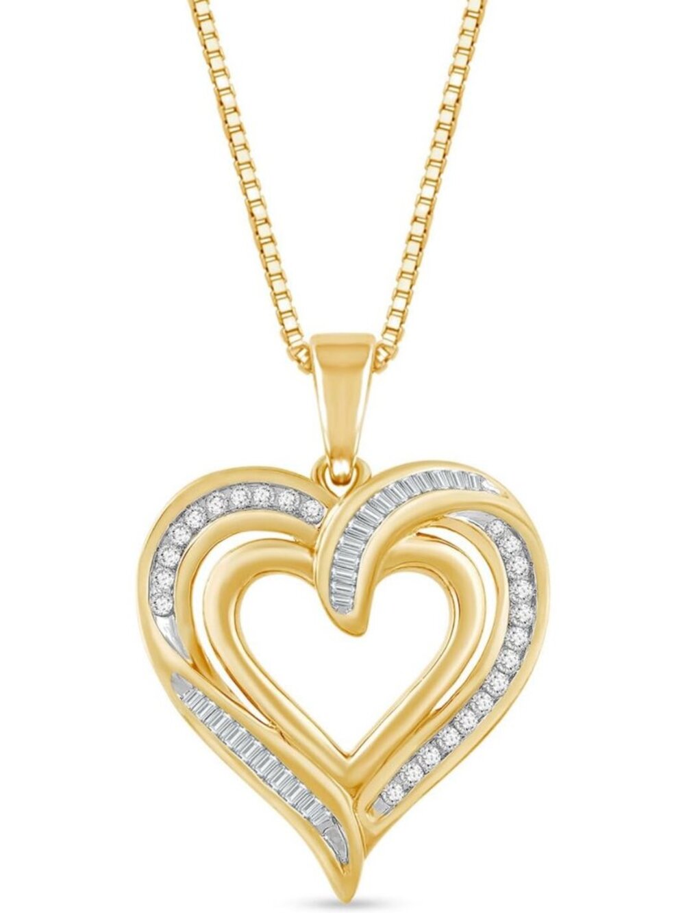 925 Sterling Silver Diamond Heart Pendant Necklace for Women - Elegant Jewelry